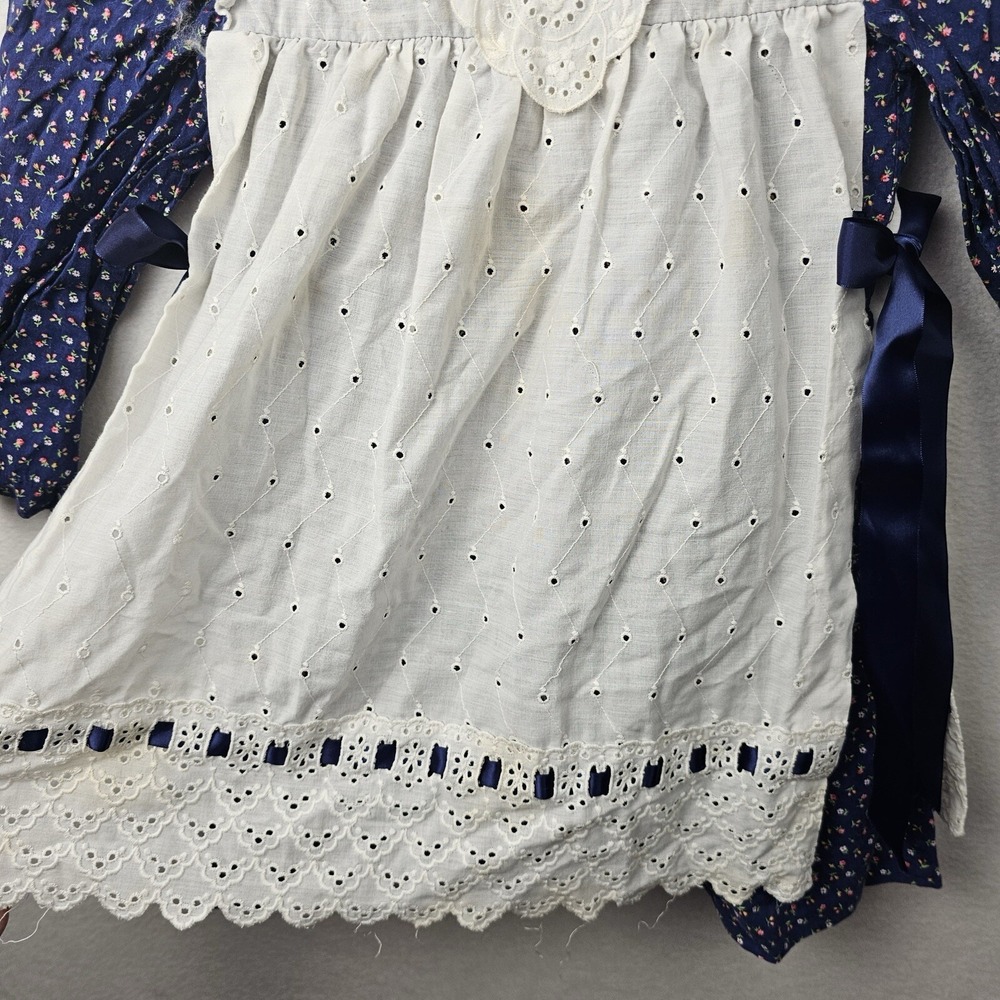 Winnie The Pooh Dress Girls Size 6 Blue White Vintage Defects In Photos - Picture 3 of 7